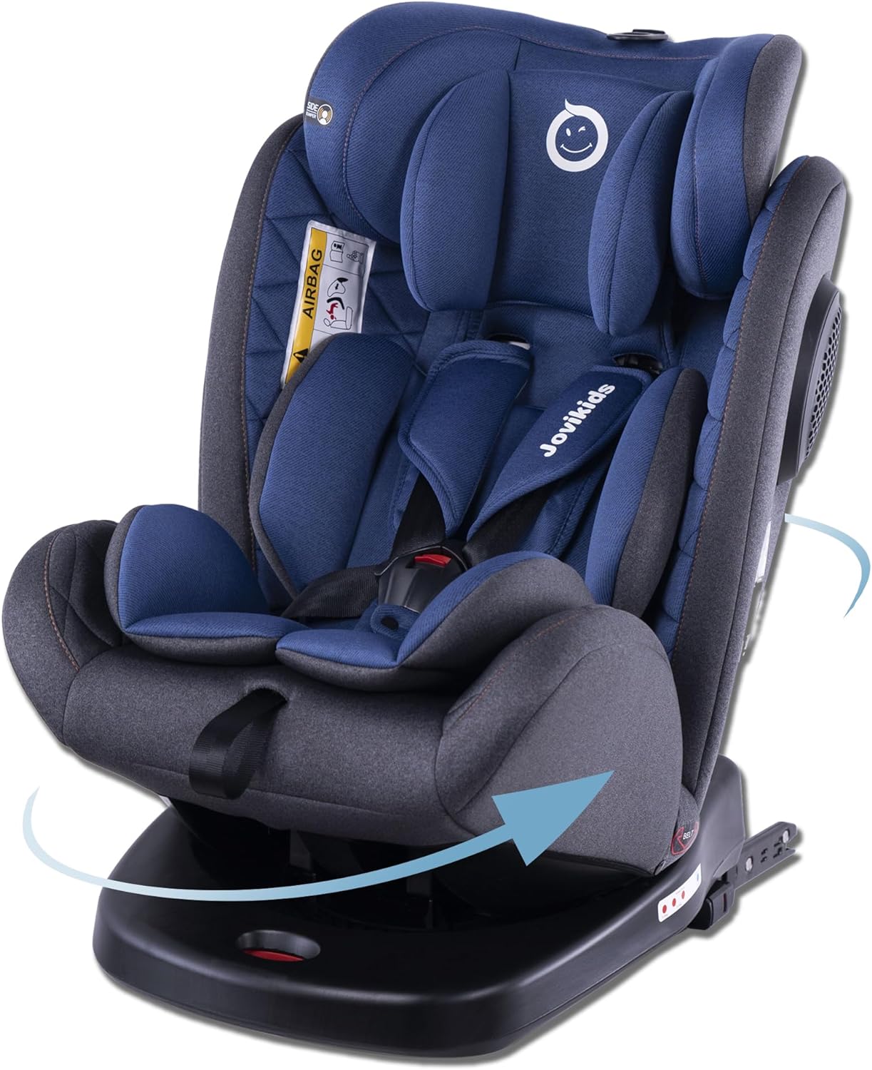 Isofix with Top Tether, 360 Degree Swivel Car Seat Blue, Group 0/1/2/3, 0-12 Years Old