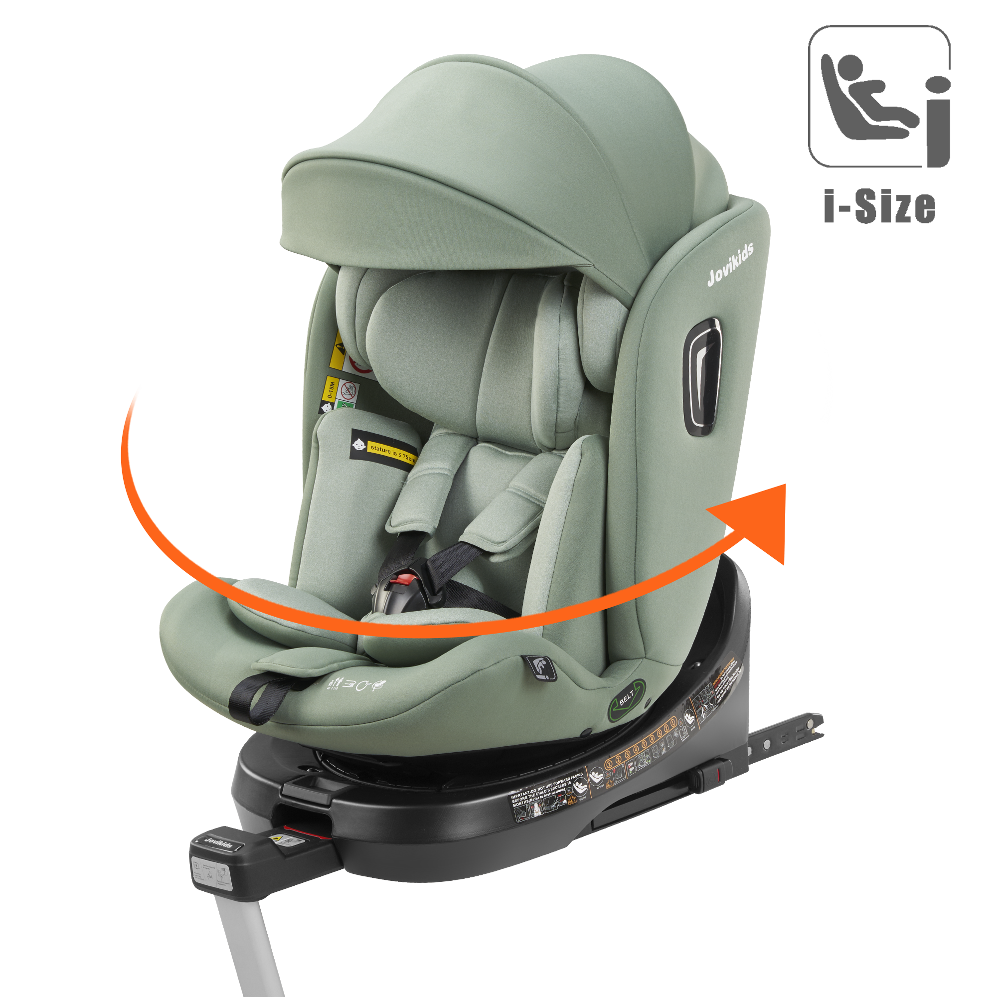 Baby Car Seat Black 360 Swivel Isofix I-Size 40-150cm Group 0+1/2/3
